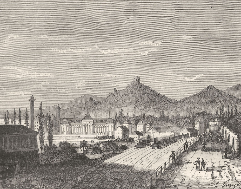 BAS-RHIN. Alsace-Lorraine. Chateau de Saverne 1884 old antique print picture