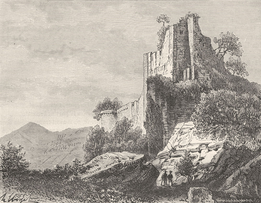 ALSACE. Lorraine. Chateau de Hohenkoenigsbourg 1884 old antique print picture
