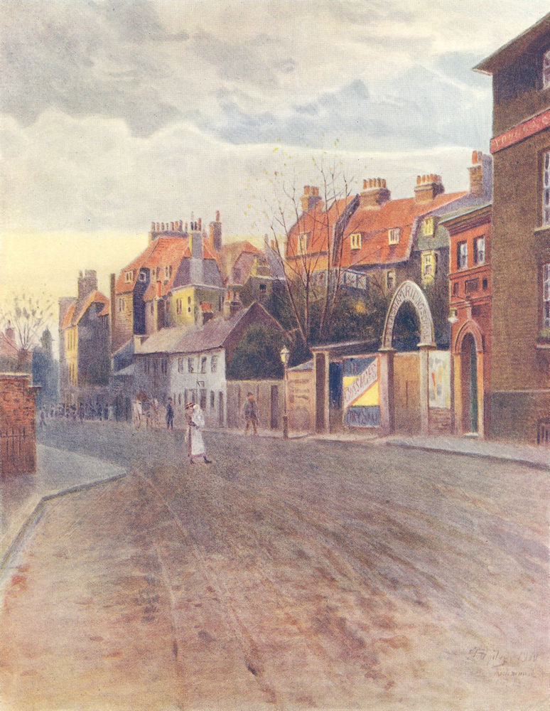 RICHMOND-UPON-THAMES. Petersham Road. London 1914 old antique print picture
