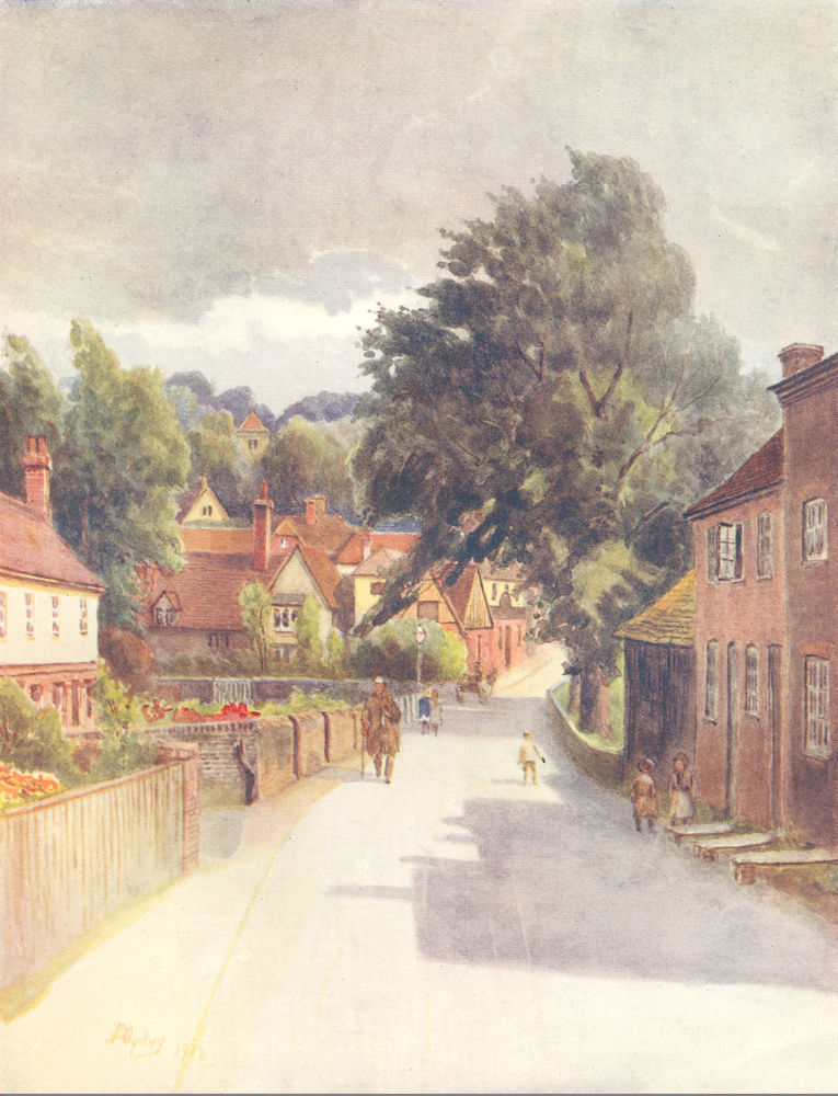 SURREY. Puttenham. Surrey 1914 old antique vintage print picture