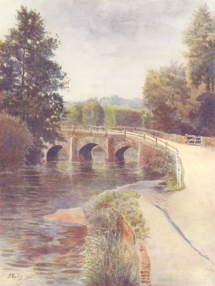 EASHING BRIDGE. Eashing Bridge. Surrey 1914 old antique vintage print picture
