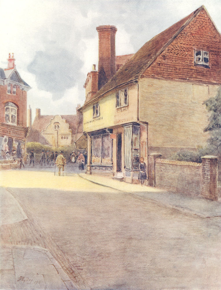 GODALMING. Bridge Street Corner. Surrey 1914 old antique vintage print picture