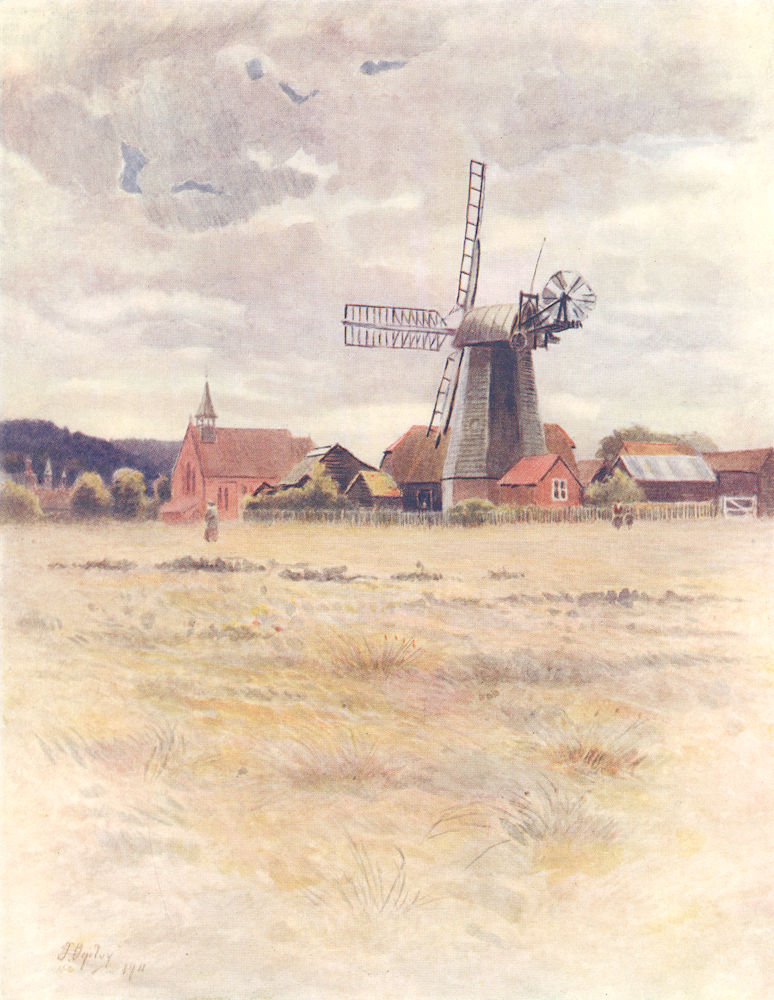 CRANLEIGH. Cranleigh Windmill. Surrey 1914 old antique vintage print picture