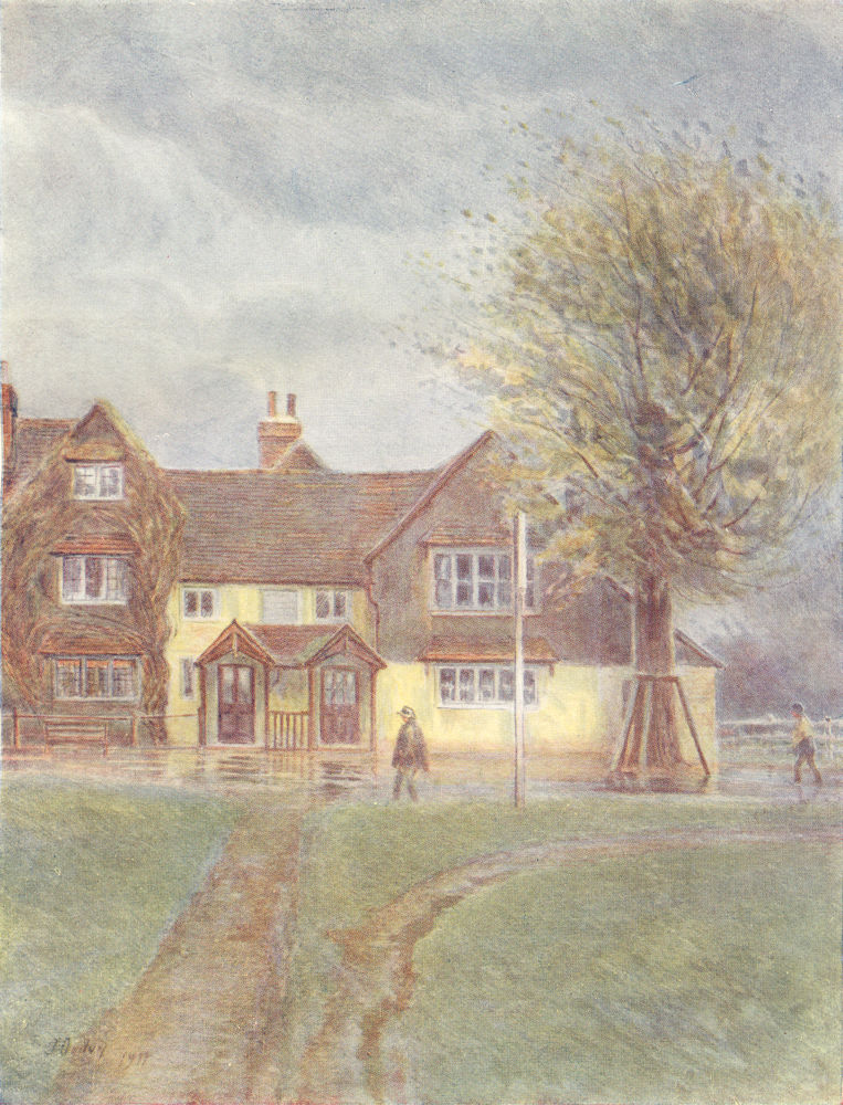 ABINGER AN WOTTON. Abinger Hatch Inn. Surrey 1914 old antique print picture