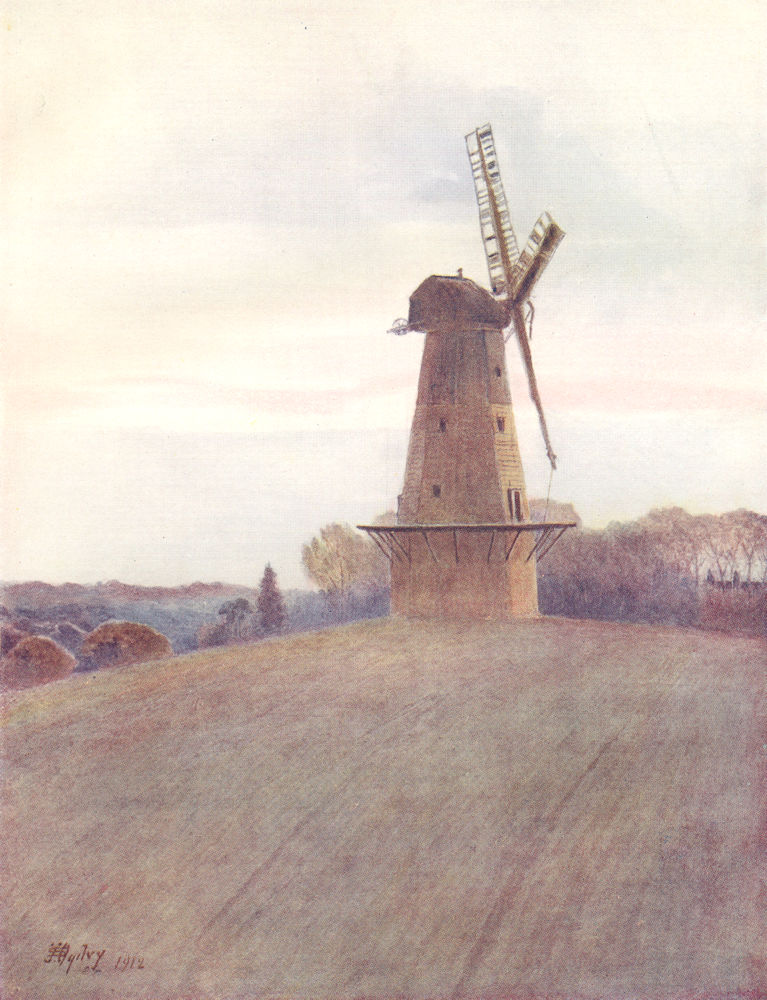 OCKLEY. Aylmer's Mill. Surrey 1914 old antique vintage print picture