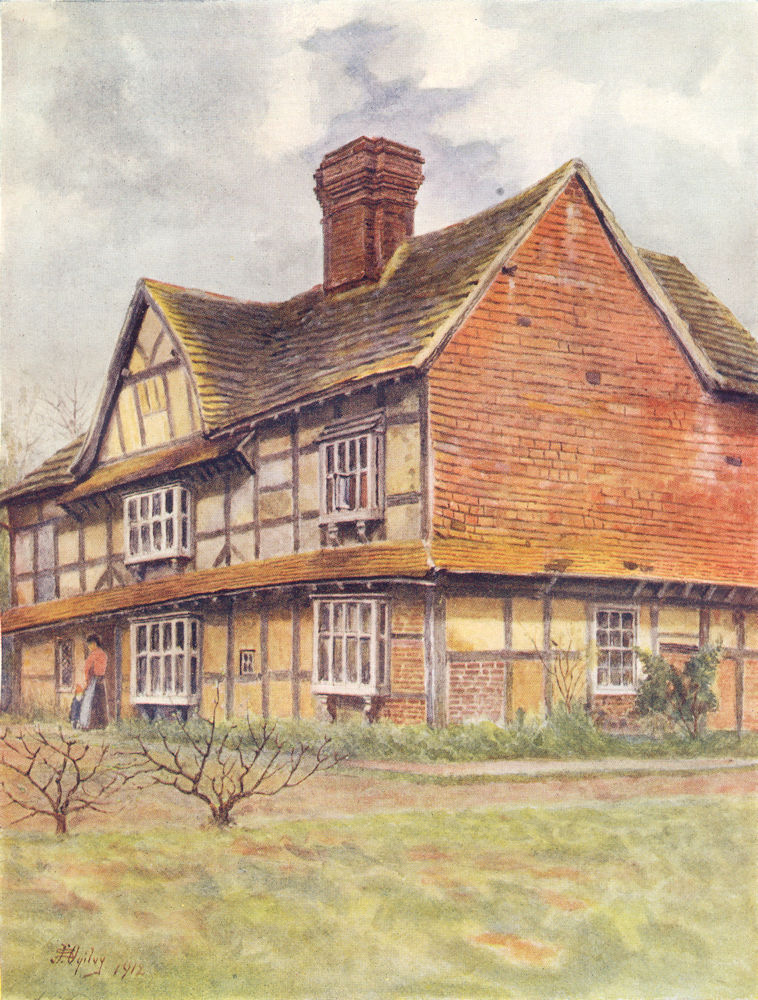 OCKLEY. Volven's Farm. Surrey 1914 old antique vintage print picture