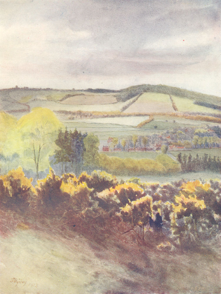 Associate Product TANDRIDGE. View towards Caterham, from Tilburstow Hill. Surrey 1914 old print