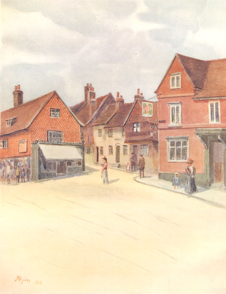 REIGATE. Slipshoe Street. Surrey 1914 old antique vintage print picture