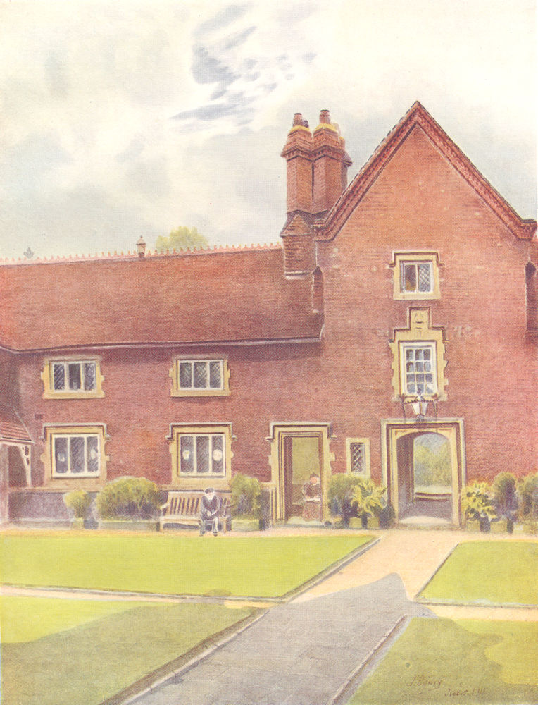 Associate Product CROYDON. Whitgift Hospital. London 1914 old antique vintage print picture