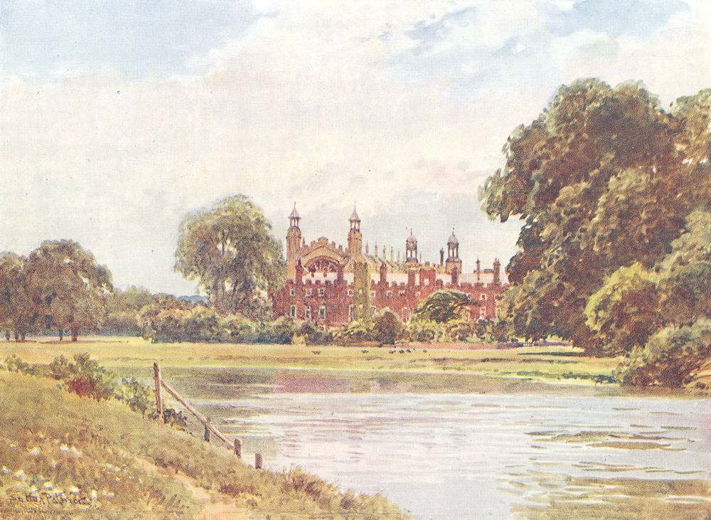 Eton College, Berkshire by Sutton Palmer 1920 old antique print picture
