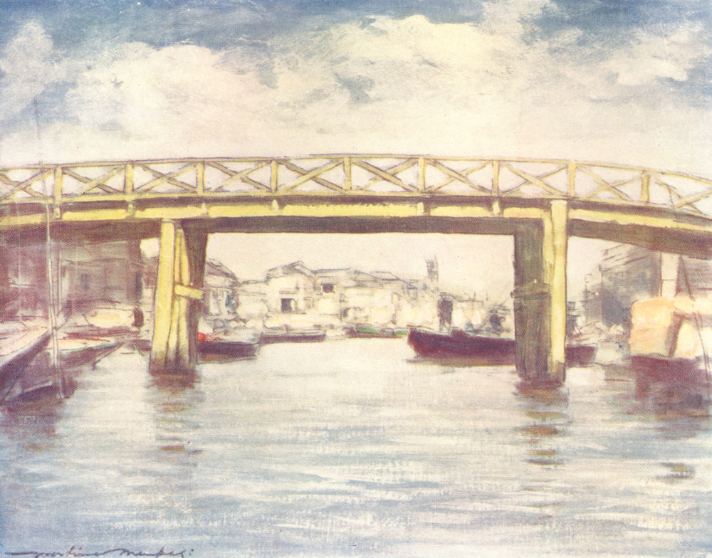 JAPAN. Lemon bridge 1904 old antique vintage print picture