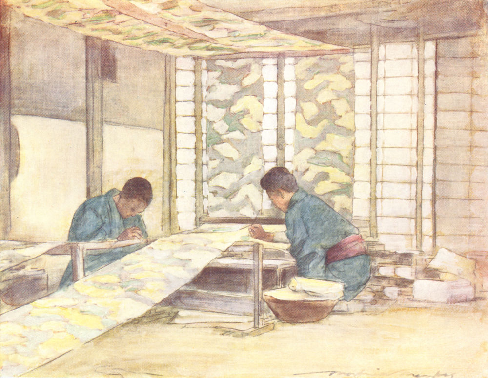 JAPAN. Workers. Finishing Touches 1904 old antique vintage print picture
