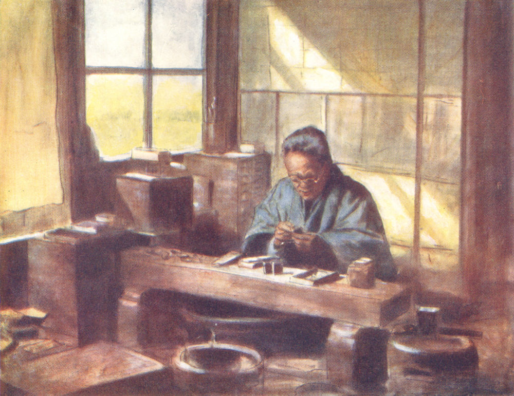 JAPAN. Workers. A Cloisonne Worker 1904 old antique vintage print picture