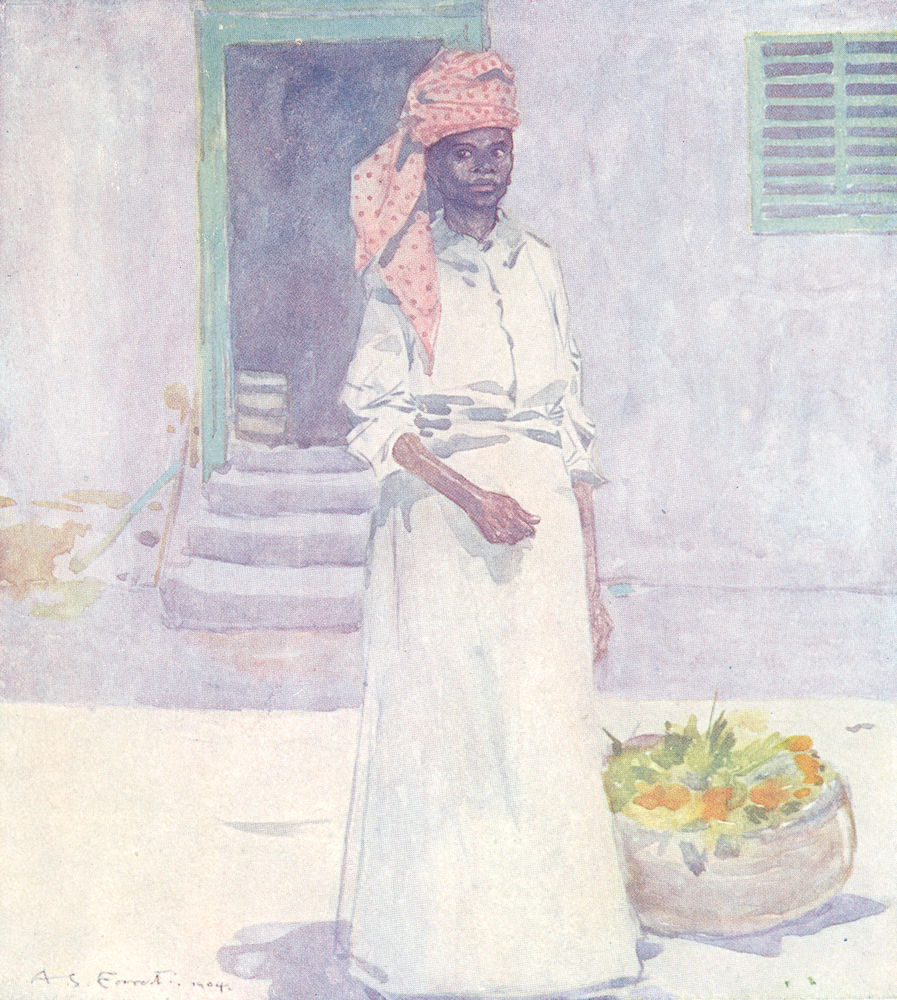 WEST INDIES. A Market Woman, Jamaica 1905 old antique vintage print picture