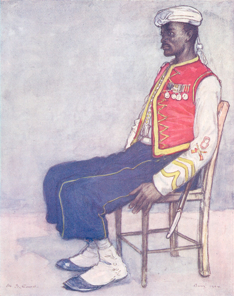 WEST INDIES. A Soldier of the West Indian Regiment 1905 antique print