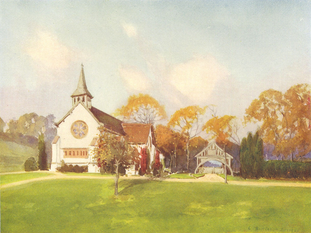 ESSEX. Warley Memorial Church 1909 old antique vintage print picture