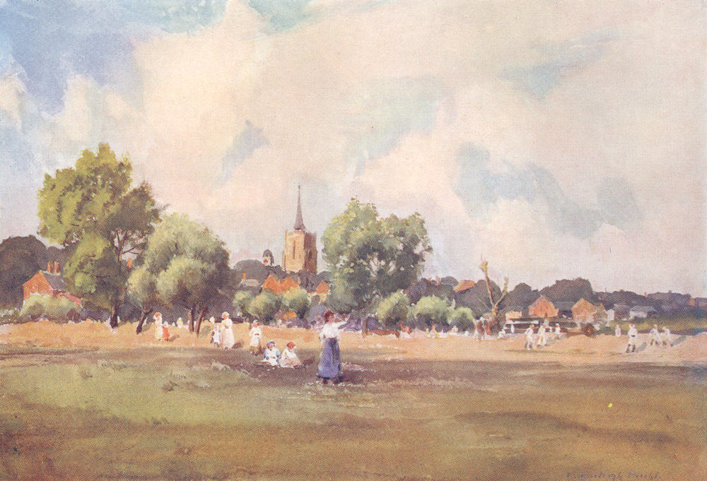 ESSEX. Chelmsford, Recreation Ground 1909 old antique vintage print picture
