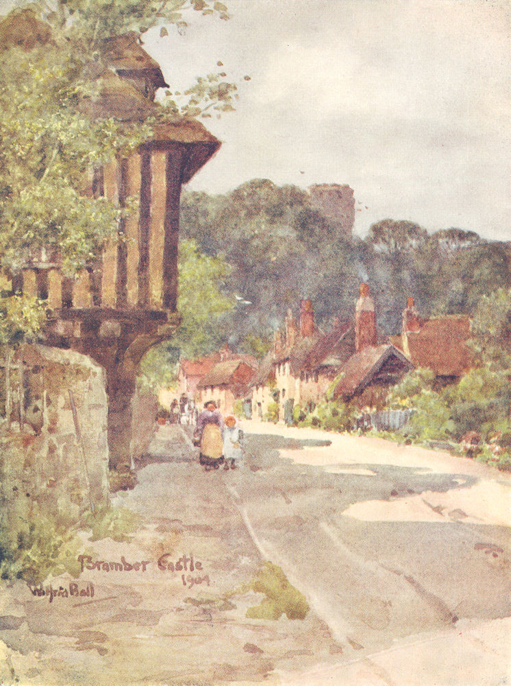 SUSSEX. Bramber Castle 1906 old antique vintage print picture