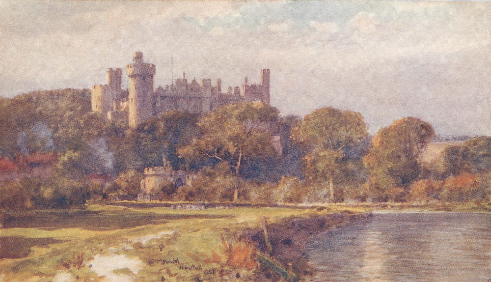 Associate Product SUSSEX. Arundel Castle(Evening) 1906 old antique vintage print picture