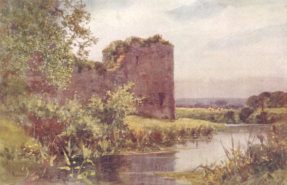 SUSSEX. Pevensey Castle 1906 old antique vintage print picture