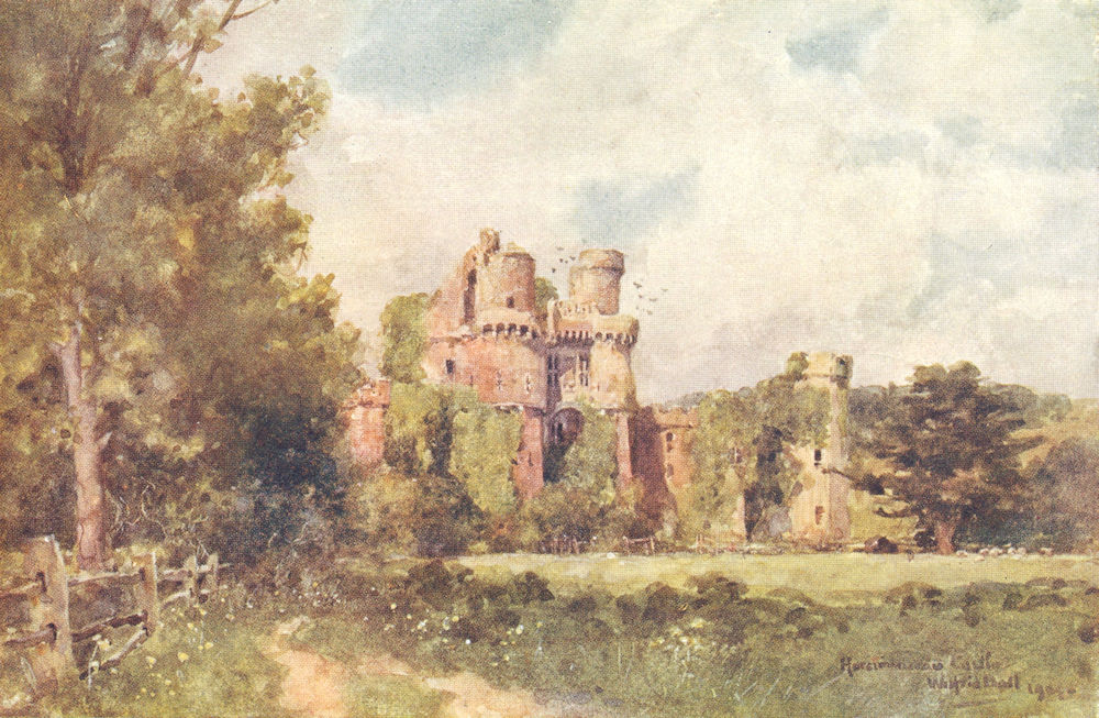SUSSEX. Hurstmonceaux Castle 1906 old antique vintage print picture