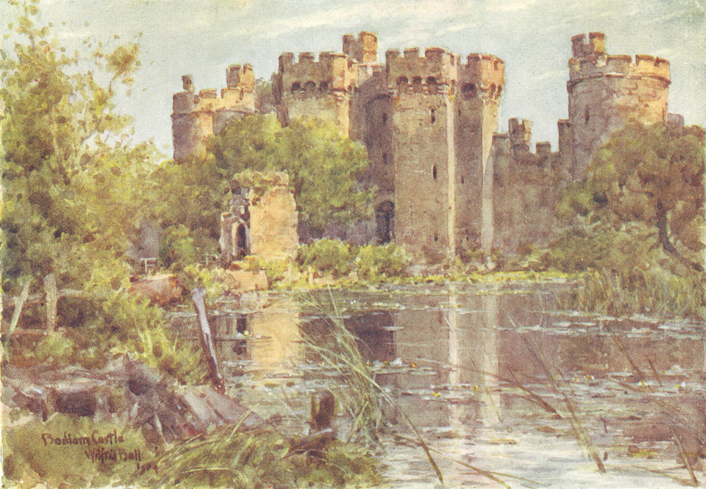 SUSSEX. Bodiam Castle 1906 old antique vintage print picture