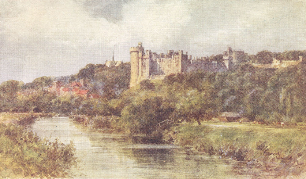 SUSSEX. Arundel Castle 1906 old antique vintage print picture