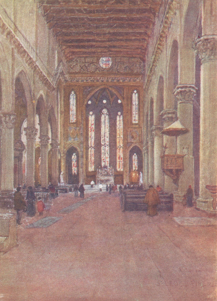 Associate Product FLORENCE FIRENZE.The Franciscan Church of Santa Croce, looking East/ Italy 1905