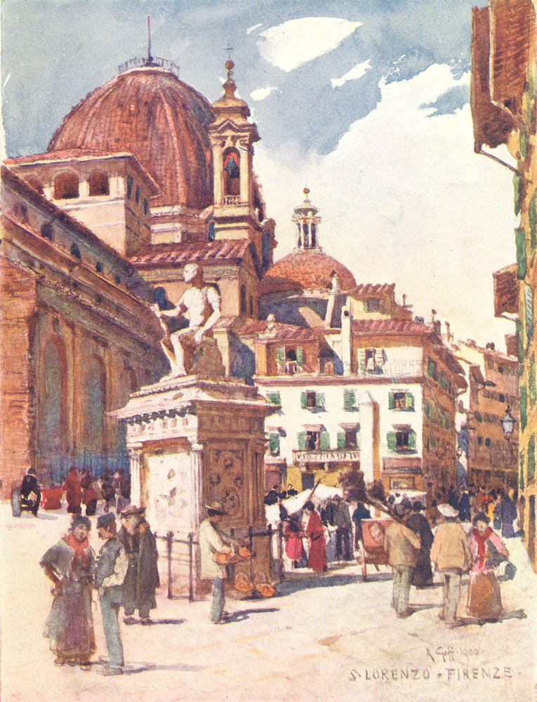 FLORENCE FIRENZE. Piazza S. Lorenzo. Statue of Giovanni Delle Bande Nere 1905