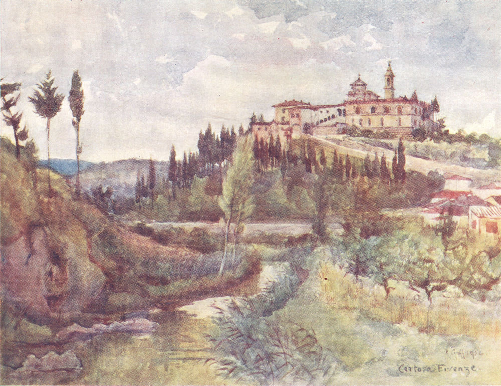 FLORENCE FIRENZE. Val D' Ema Cistercia Convent, beyond the Porta Romana 1905