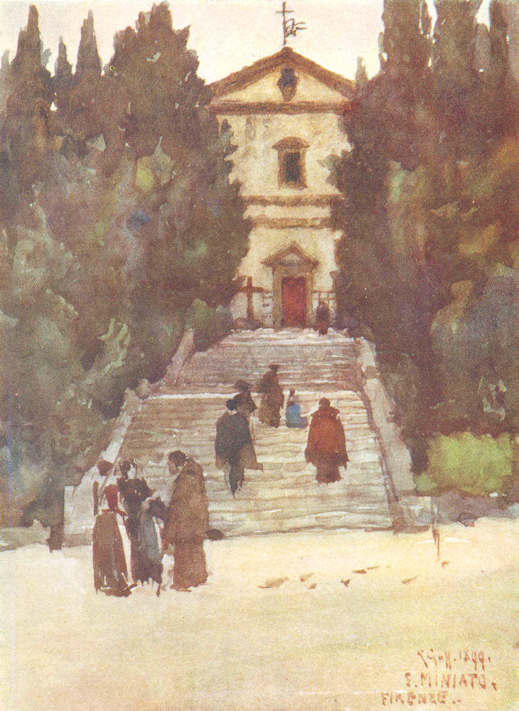 FLORENCE FIRENZE. San Salvatore al Monte, beneath San Miniato 1905 old print