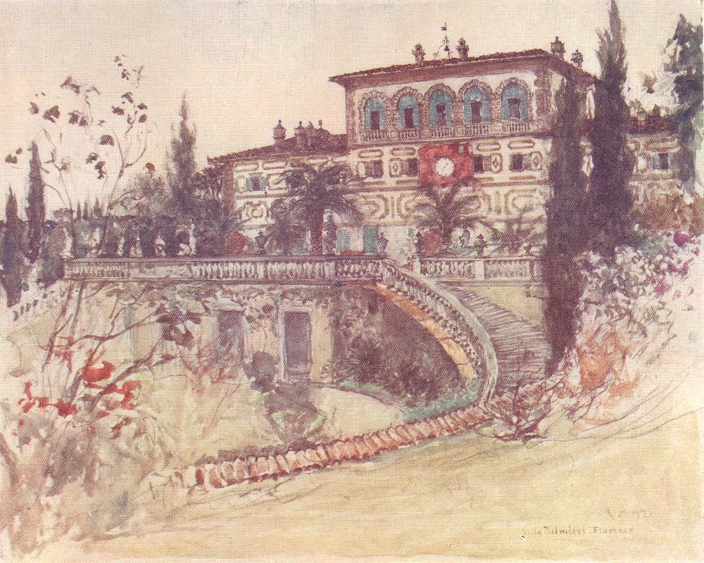 Associate Product TUSCANY TOSCANA. Villa Palmieri 1905 old antique vintage print picture