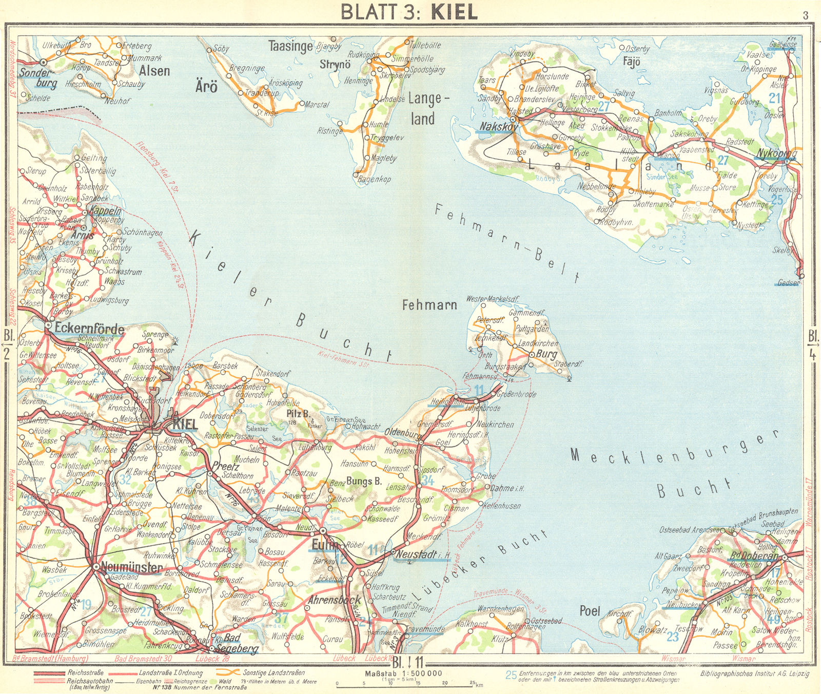 GERMANY. Kiel 1936 old vintage map plan chart