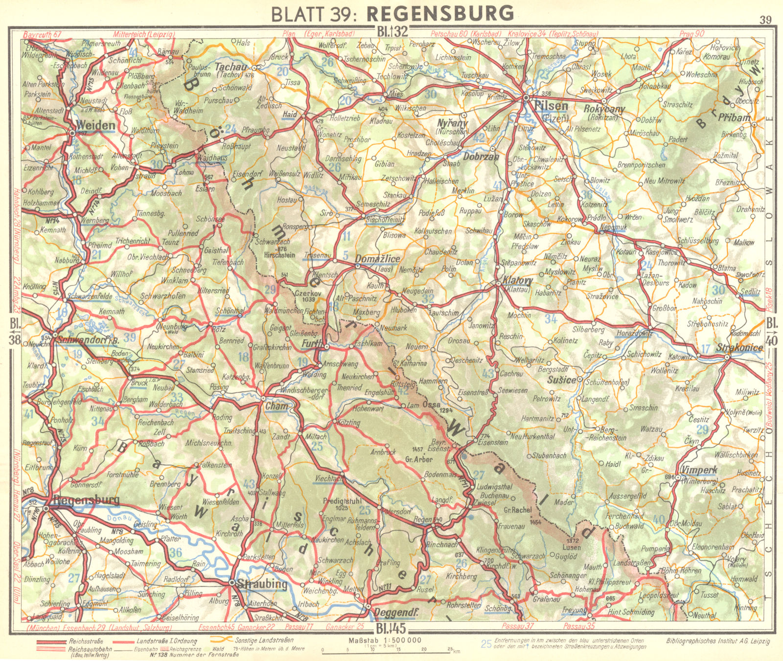 GERMANY. Regensburg 1936 old vintage map plan chart
