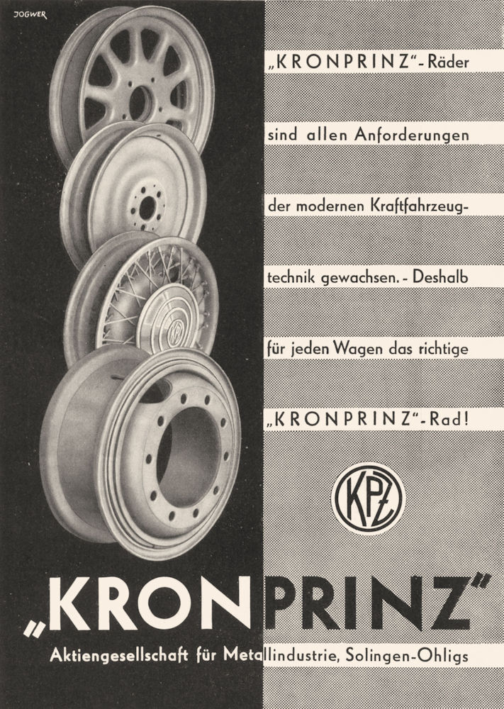 GERMANY. Kron Prinz 1936 old vintage print picture