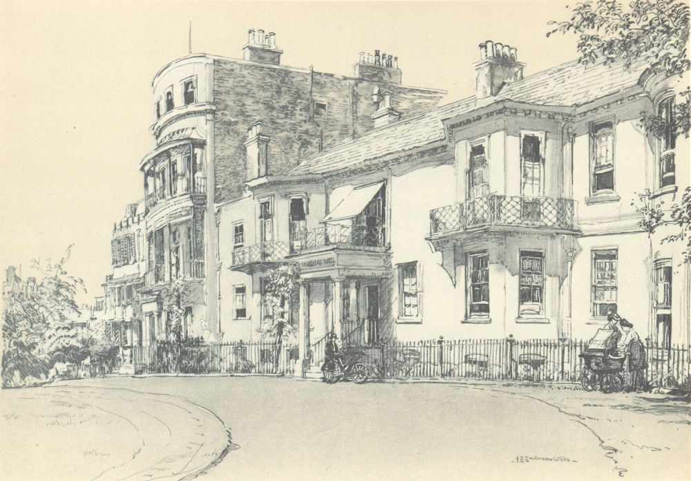 LONDON. 158 Richmond Hill. By JS Sanderson-Wells 1946 old vintage print
