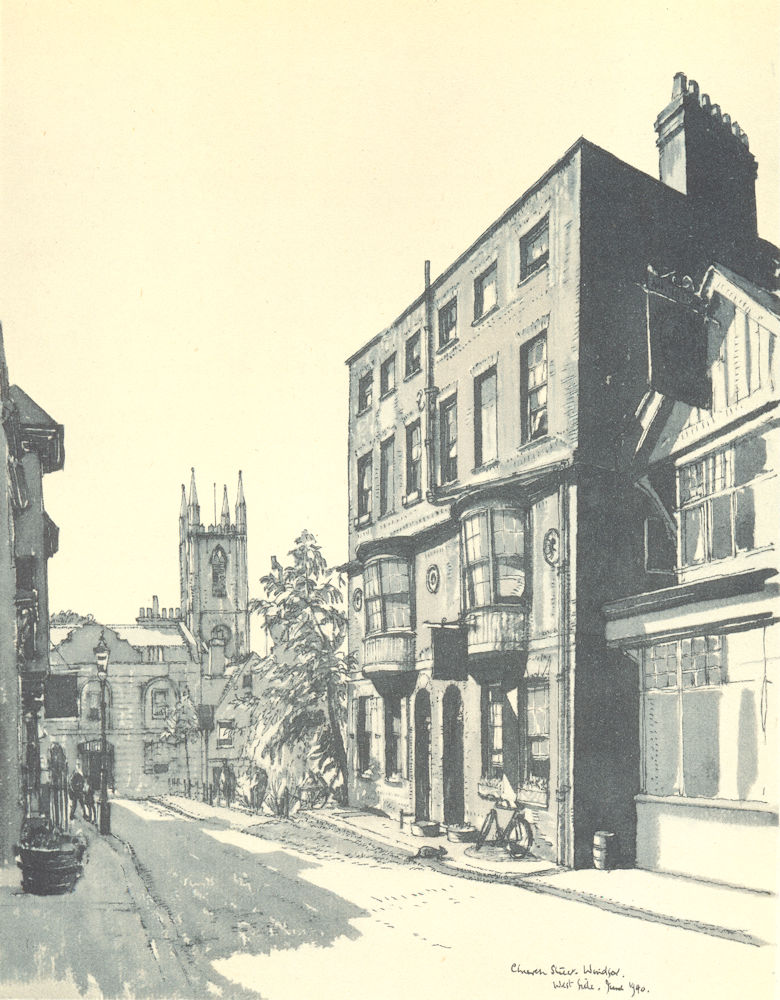 WINDSOR. Church Street, West Side. Berkshire. By W Fairclough 1946 old print