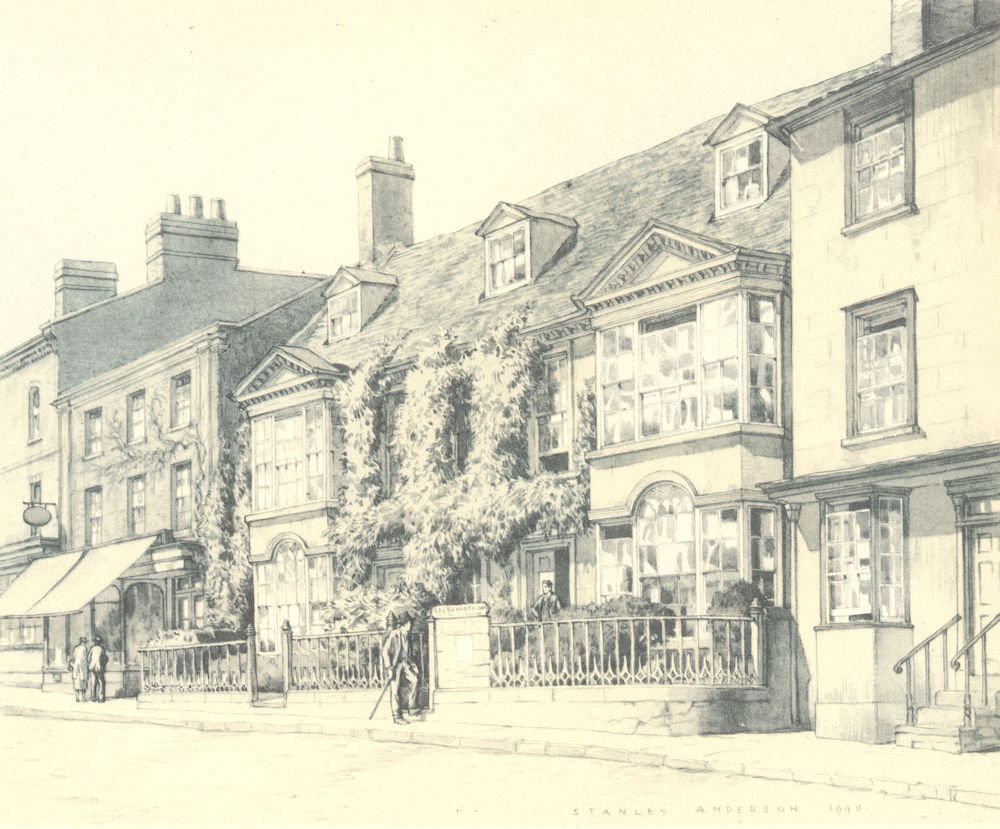 BUCKINGHAM. Market Hill. Buckinghamshire. By Stanley Anderson 1946 old print