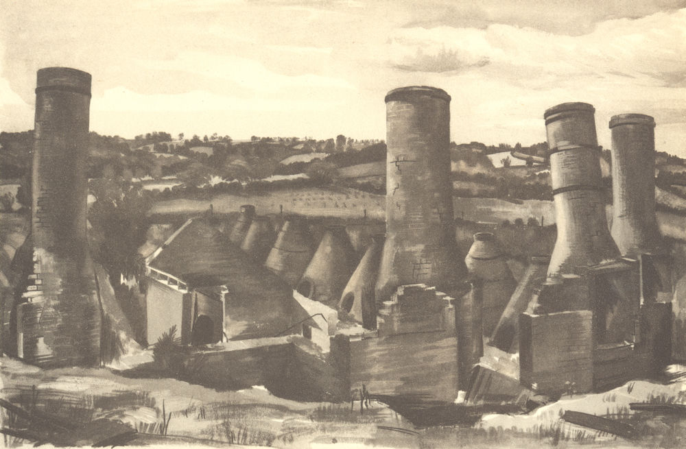 Associate Product SUNDON. Lime Kilns. Bedfordshire. By Malvina Cheek 1946 old vintage print