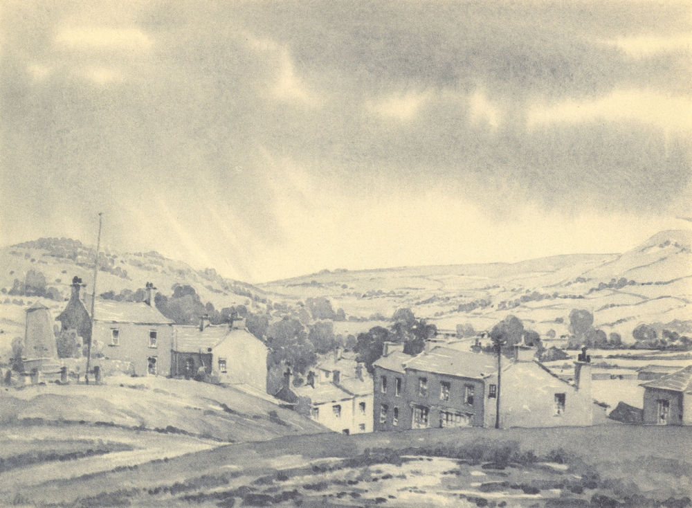 YORKSHIRE. Reeth. By EB Musman 1947 old vintage print picture