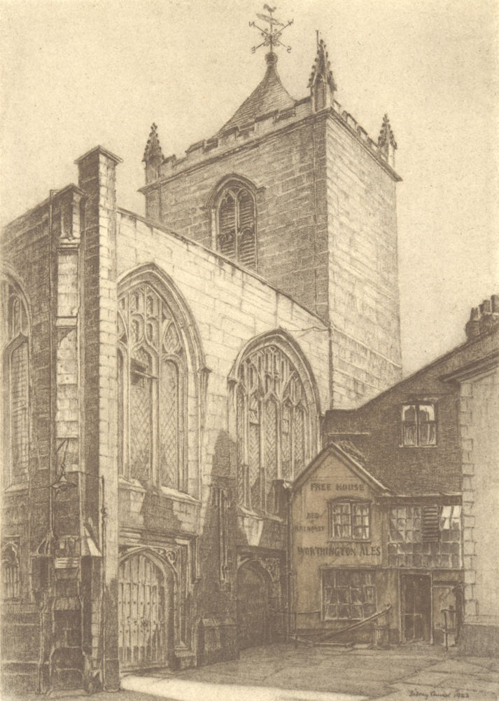 CHESTER. St. Peter's. Cheshire. By Sidney Causer 1948 old vintage print