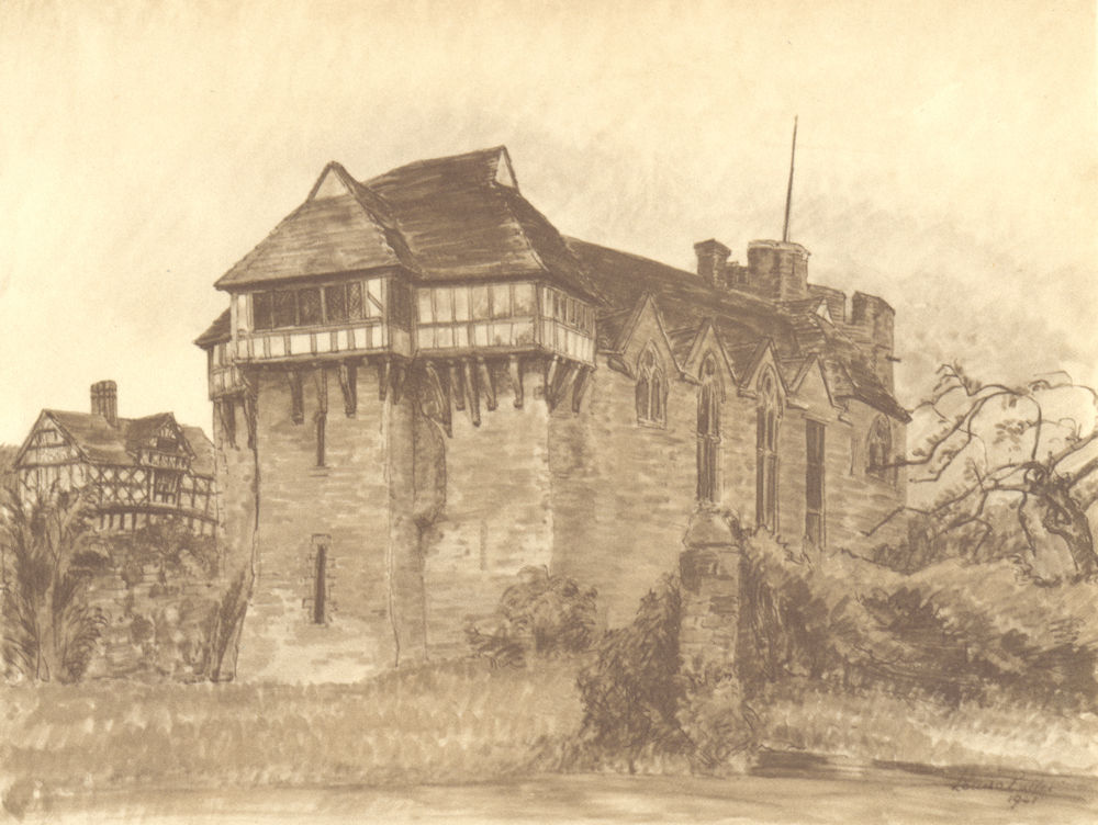 SHROPSHIRE. Stokesay Castle. By Louisa Puller 1948 old vintage print picture