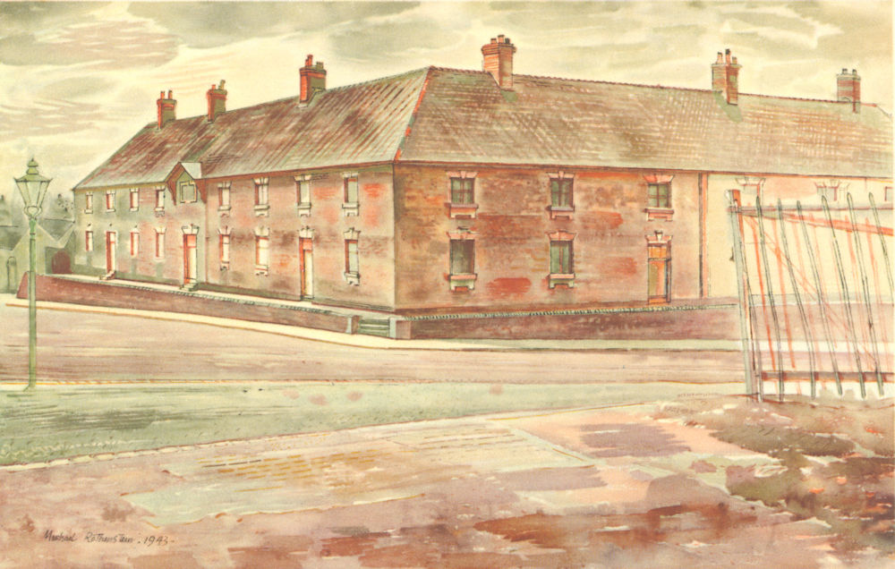 Associate Product NEWCASTLE-UNDER-LYME. Almshouses. Staffordshire. By Michael Rothenstein 1948