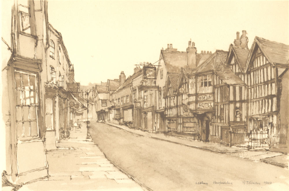 Associate Product LEDBURY. Old Talbot Hotel. Herefordshire. By Raymond T Cowern 1948 print