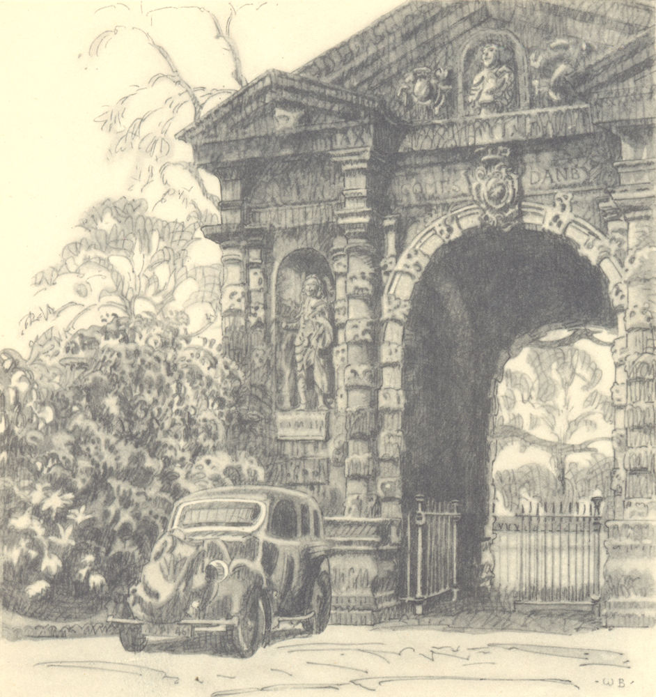 Associate Product OXFORD. Entrance to Botanical Garden. Oxfordshire. By Walter Bayes 1948 print