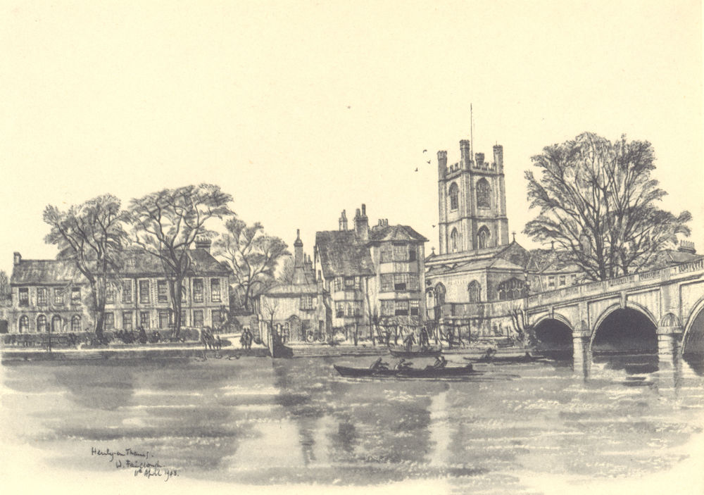 OXFORDSHIRE. Henley Bridge. By W Fairclough 1948 old vintage print picture