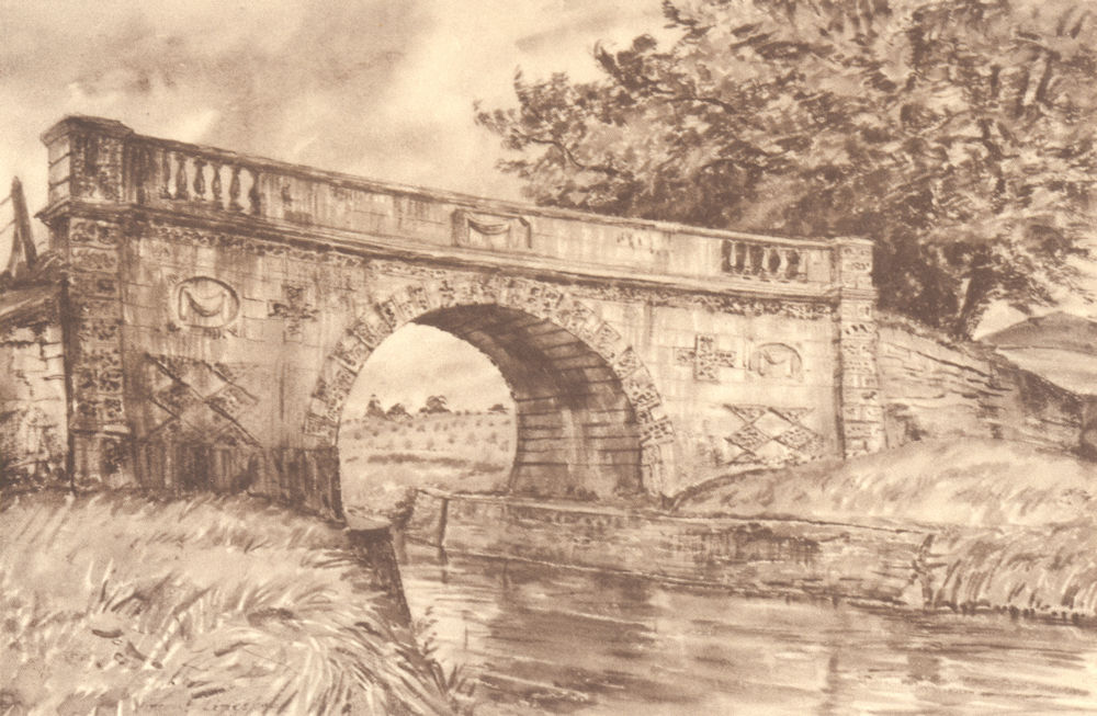 Associate Product WILCOT. Lady Bridge. Wiltshire. By Vincent Lines 1949 old vintage print