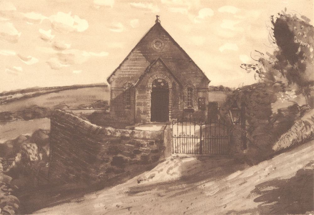 TREMODRETT. Bible Christian Chapel. Cornwall. By Ruskin Spear 1949 old print