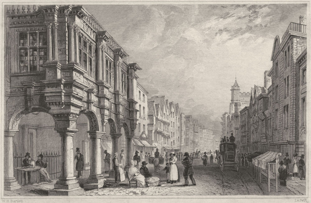 Associate Product DEVON. Guildhall, Fore Street, Exeter 1829 old antique vintage print picture