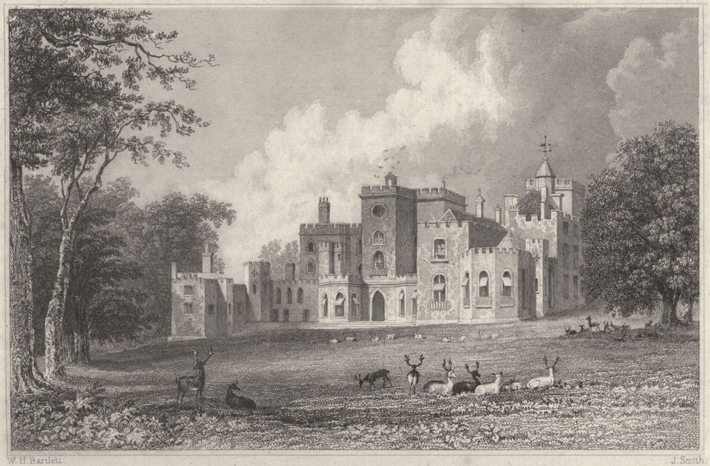 DEVON. Powderham Castle 1829 old antique vintage print picture